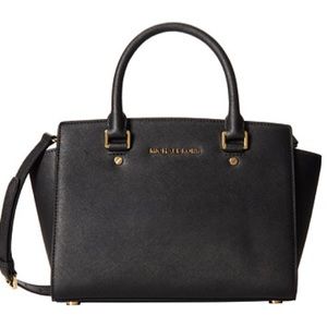 Michael Kors Black Medium Selma Satchel